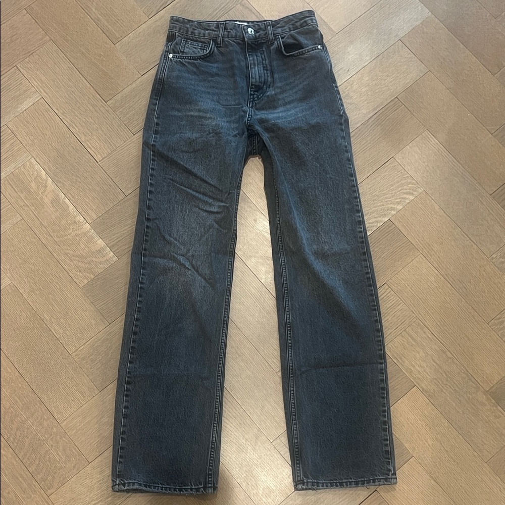 Zara women’s washed black Straight Jeans